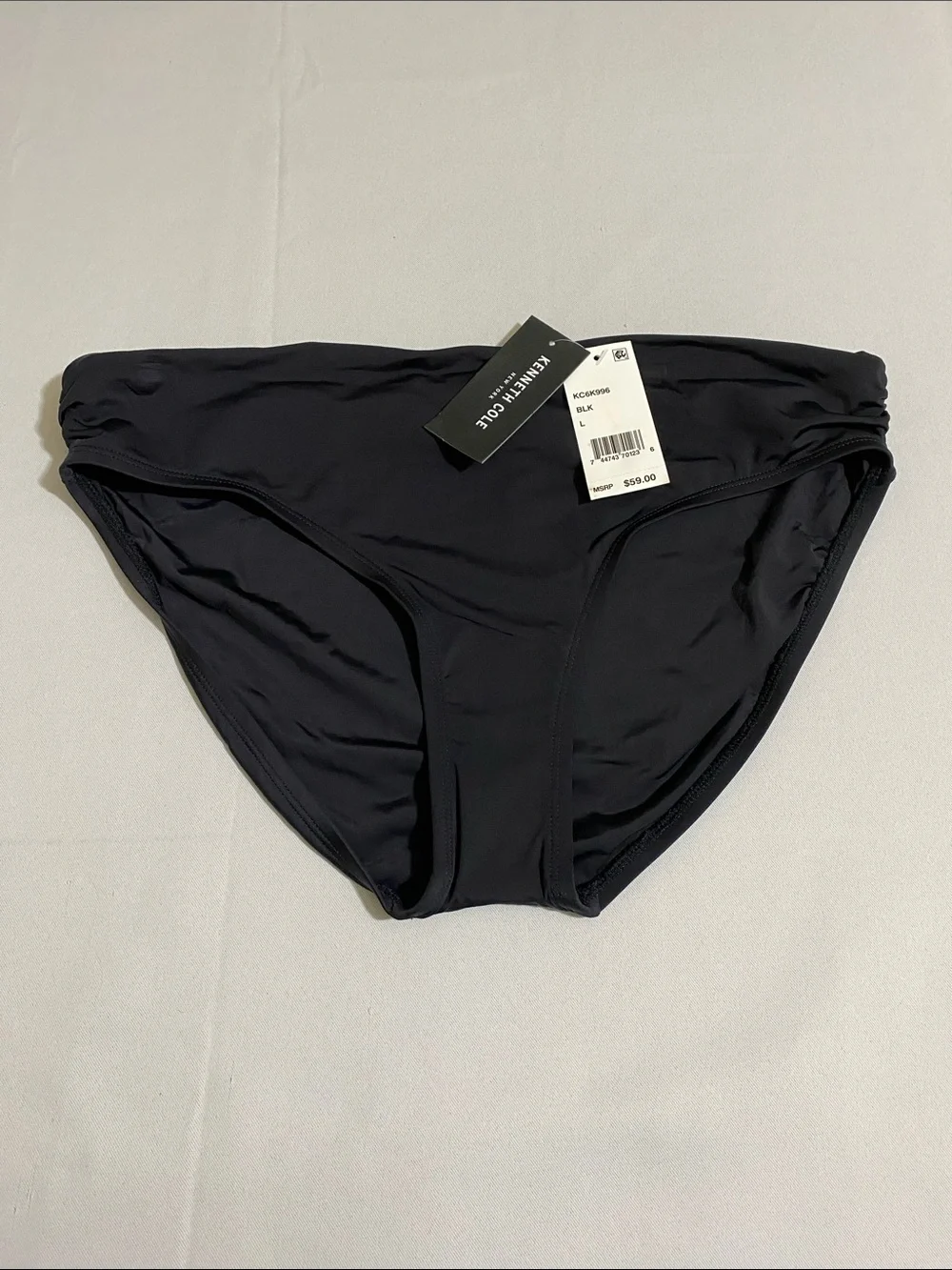 KENNETH COLE Get Rio Shirred Hipster Bikini Bottom Women's Size L